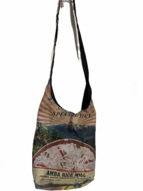 Handcrafted Rice Sack Shoulder Bag in Multicolor